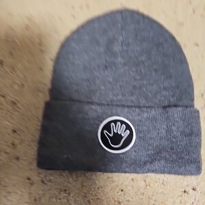 Gray Beanie with Logo Patch